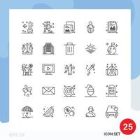 Group of 25 Modern Lines Set for skipping jumping checklist jump questionnaire Editable Vector Design Elements