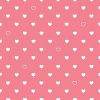 Romantic pattern. White little hearts on a pink backdrop. Cute seamless background. Valentine's Day. vector