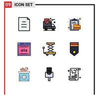 9 Creative Icons Modern Signs and Symbols of construction codiing clipboard code file Editable Vector Design Elements