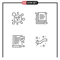 Set of 4 Vector Filledline Flat Colors on Grid for atom arrows copy insurance intersection Editable Vector Design Elements