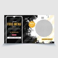 Today's special food menu video thumbnail, web page banner eps vector file, fully editable post ready