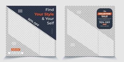 Find your style and your self-promotional square post banner template eps vector file, fully editable post ready