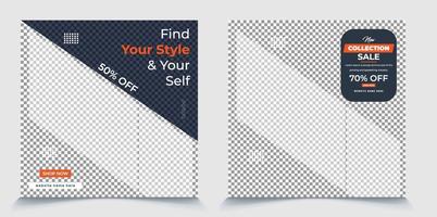 Find your style and your self-promotional square post banner template eps vector file, fully editable post ready