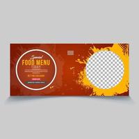 Special Food menu offer post, social media banner cover post template vector