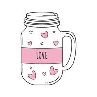 bottle with pink hearts vector