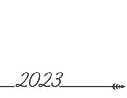 Diseño de texto de logotipo de feliz año nuevo 2023. Plantilla de diseño de número 2023. colección de 2023 símbolos de feliz año nuevo. ilustración con etiquetas negras aisladas png