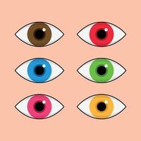 Eye Ball Open Human Set Vector Illustration