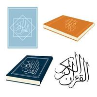 The Holy Quran Set in Different Angle vector