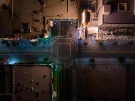 Aerial view of the skyline of Reno Nevada USA at night. photo