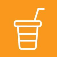 Juice Cup Line Color Background Icon vector