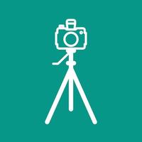 Camera on Stand Line Color Background Icon vector