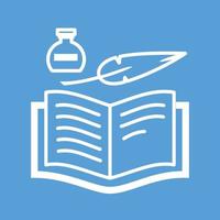 Quill and Book Line Color Background Icon vector