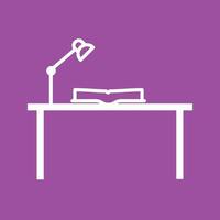 Study Desk I Line Color Background Icon vector