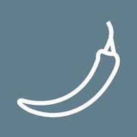 Chilli Line Color Background Icon vector