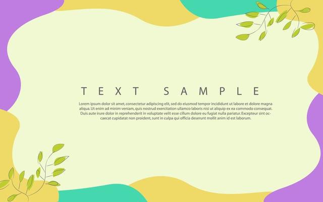 Abstract wave shape with plants flat background