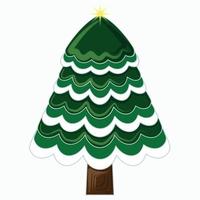 Christmas tree with yellow star. vector