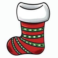 Christmas sock for gift illustration on white background. vector