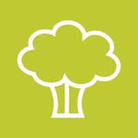 Broccoli Line Color Background Icon vector