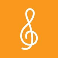 Treble Clef Line Color Background Icon vector