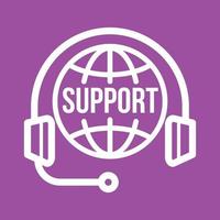 icono de fondo de color de línea de soporte global vector