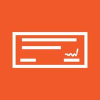 Cheque Line Color Background Icon vector