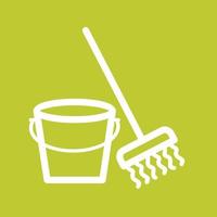 Mopping Line Color Background Icon vector