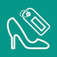 Shoe Shopping Line Color Background Icon vector