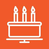 Birthday Cake Line Color Background Icon vector