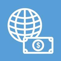 Global Cash Transfer Line Color Background Icon vector