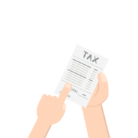 hand holding tax paper collection png