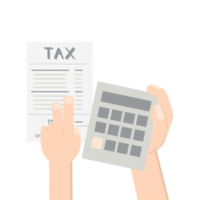 hand compare calc result counting tax from paper png