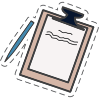 Aesthetic Writing Pad and Pen Sticker Back To School png
