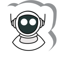 esthetisch schattig sticker robot astronaut kogel logboek png