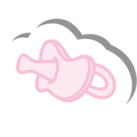 estetisk klistermärke rosa bebis född napp samling png