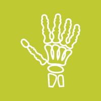 Hand Skeleton Line Color Background Icon vector