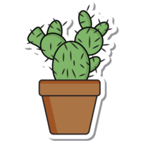 Aesthetic Sticker Cactus Plan Collection png