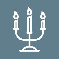 Candle Stand Line Color Background Icon vector