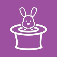 Rabbit in Hat Line Color Background Icon vector