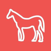 Horse Line Color Background Icon vector