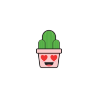 linda colección de planes de cactus de emoticonos estéticos png