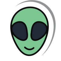 Ästhetisches niedliches Sticker Alien Head Bullet Journal png