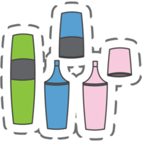 Aesthetic Multi-Color Markers Sticker Back To School png