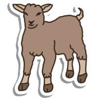 esthetisch schattig sticker schattig bruin schapen kogel logboek png