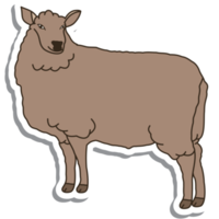 esthetisch schattig sticker schattig bruin schapen kogel logboek png