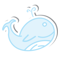 esthetisch sticker schattig walvis logo symbool verzameling png