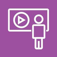 Video Lecture Line Color Background Icon vector