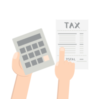 hand compare calc result counting tax from paper png