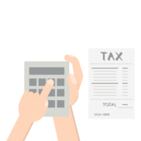 hand pressing calc counting tax paper png