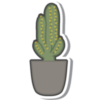 Aesthetic Cute Sticker Vintage Cactus Plants In Vase Bullet Journal png