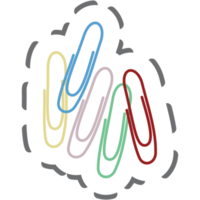 Aesthetic Wire Paper Clips Sticker Back To School png